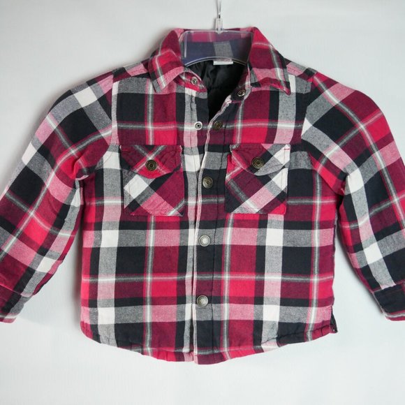 HealthTex Toddler Size 4T Red Plaid Shirt Jacket Snap Button - Picture 1 of 13